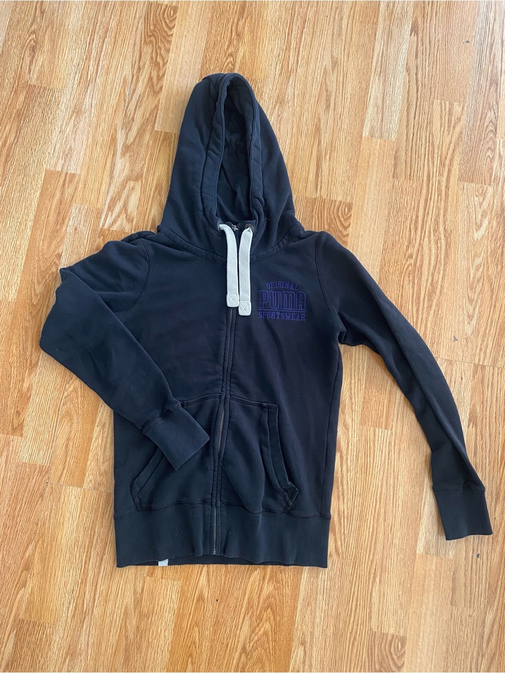 PUMA Black Hooded Zip Jacket